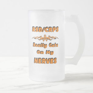 Caneca De Cerveja Vidro Jateado RSD/CRPS. Nervos Fosco
