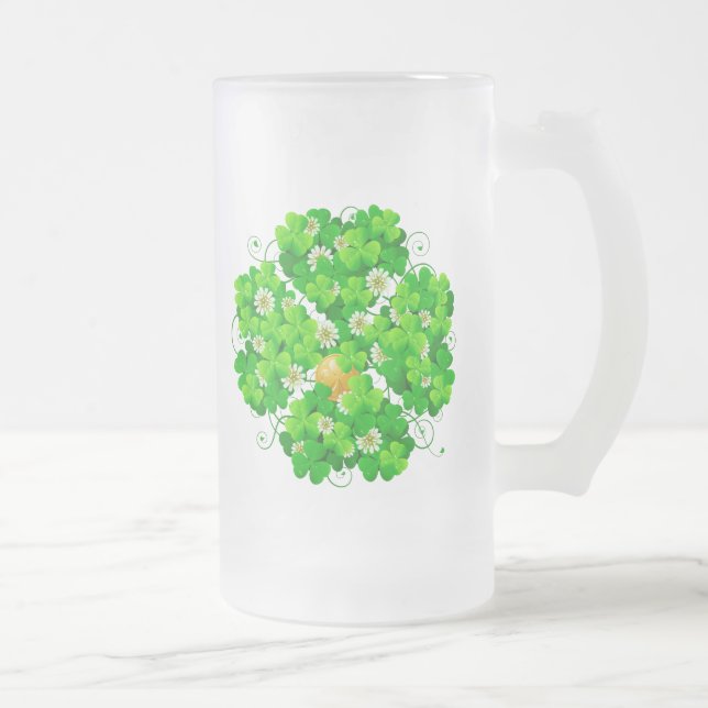 Caneca De Cerveja Vidro Jateado Rua, 18A Mug no Dia de Patrick (Direita)