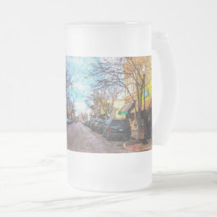 Caneca De Cerveja Vidro Jateado Rua Charles Main Rua Painterey Fosco Mug