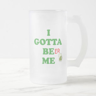 Caneca De Cerveja Vidro Jateado Rua engraçada, irlandês do dia de Patrick, deve se