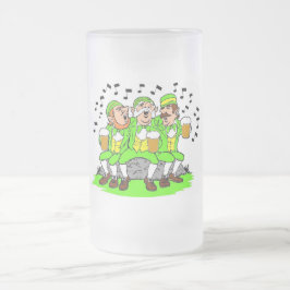 Caneca De Cerveja Vidro Jateado Rua. Patricks - Fosco de 16oz