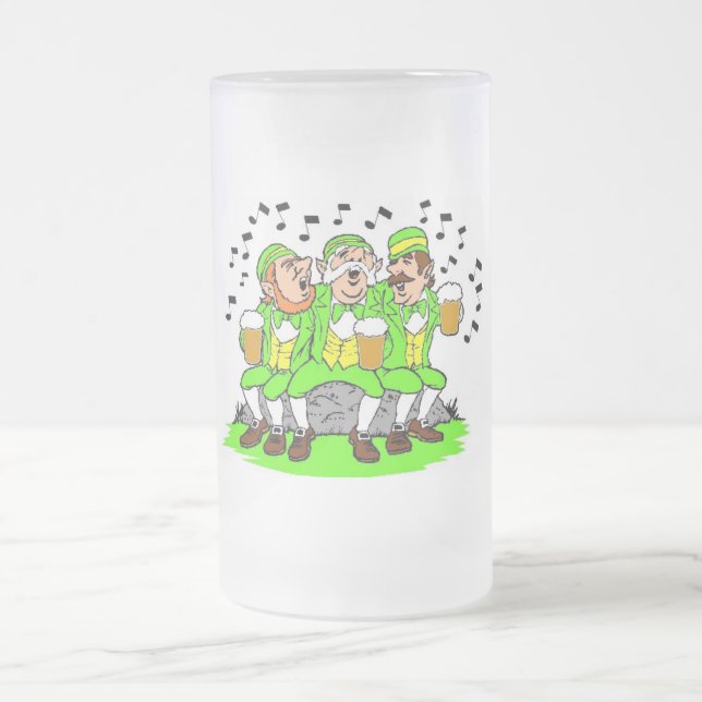 Caneca De Cerveja Vidro Jateado Rua. Patricks - Fosco de 16oz (Centro)