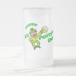Caneca De Cerveja Vidro Jateado Rua. Patricks - Fosco de 16oz