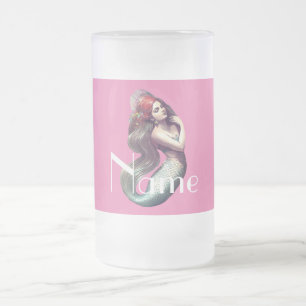Caneca De Cerveja Vidro Jateado Rubor_Cove da Bela Sereia da Redhead