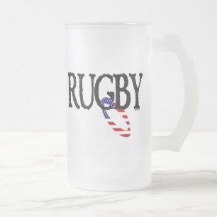 Caneca De Cerveja Vidro Jateado Rugby - americana