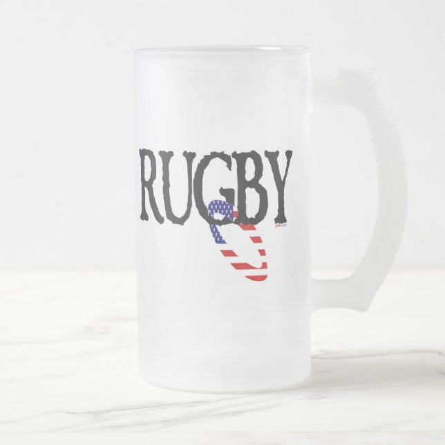 Caneca De Cerveja Vidro Jateado Rugby - americana (Direita)