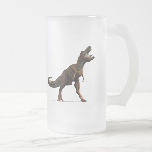 Caneca De Cerveja Vidro Jateado Rugido de T-rex (Direita)