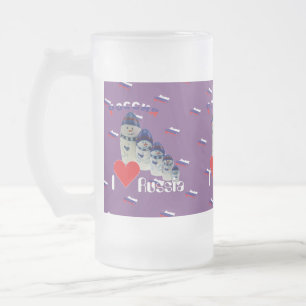 Caneca De Cerveja Vidro Jateado Rússia - Russia Babuschka Matrjoschka taça -