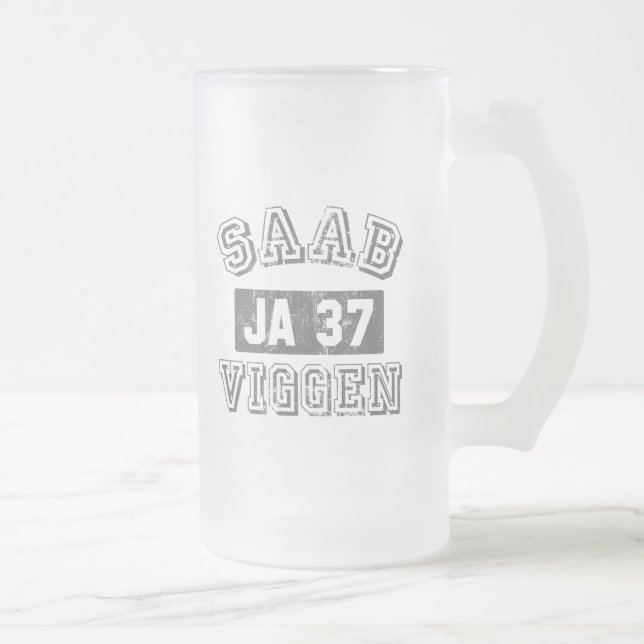 Caneca De Cerveja Vidro Jateado Saab Viggen (Direita)