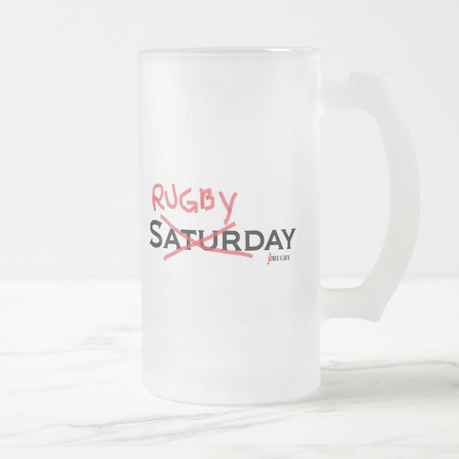 Caneca De Cerveja Vidro Jateado Sábado X Rugbyday (Direita)