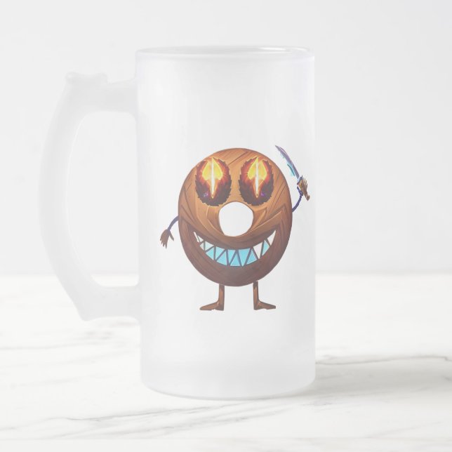 Caneca De Cerveja Vidro Jateado Sádico Bagel Mug (Esquerda)