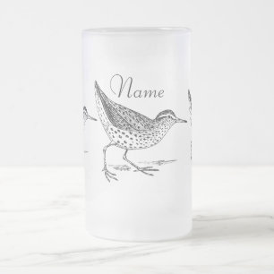 Caneca De Cerveja Vidro Jateado Sandpiper Shorebird Thunder_Cove