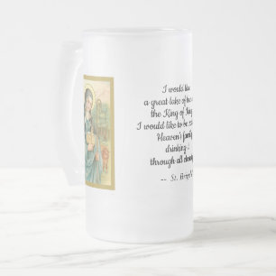 Caneca De Cerveja Vidro Jateado Santa Brígida da Irlanda (M 014, Texto Curto)