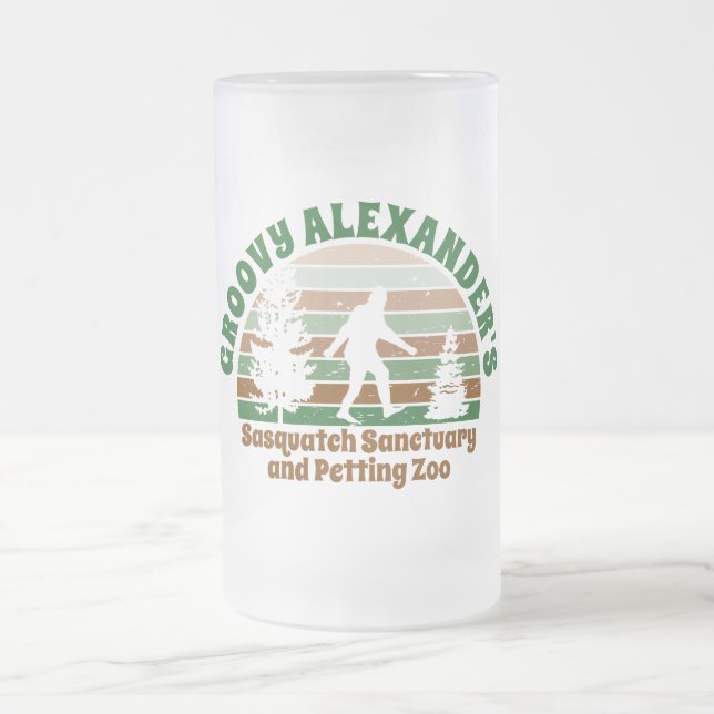 Caneca De Cerveja Vidro Jateado Santuário Sasquatch Engraçado Personalizado (Centro)