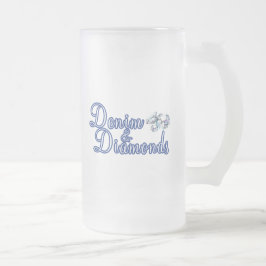 Caneca De Cerveja Vidro Jateado Sarja de Nimes e diamantes rústicos, Glam
