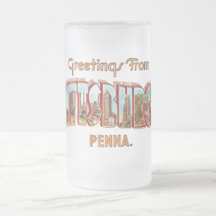 Caneca De Cerveja Vidro Jateado Saudação de Pittsburg