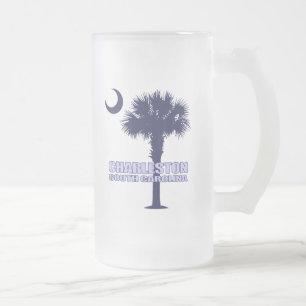 Caneca De Cerveja Vidro Jateado SC Palmetto & Crescent (Charleston)