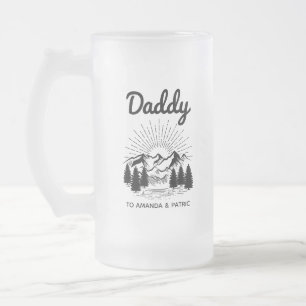 Caneca De Cerveja Vidro Jateado Script de Dia de os pais Moderno de Nomes de Crian