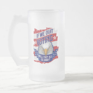 Caneca De Cerveja Vidro Jateado Se pararmos de votar - política americana engraçad