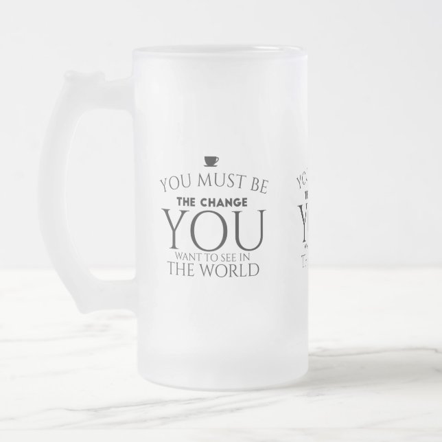 Caneca De Cerveja Vidro Jateado Seja preto (Esquerda)