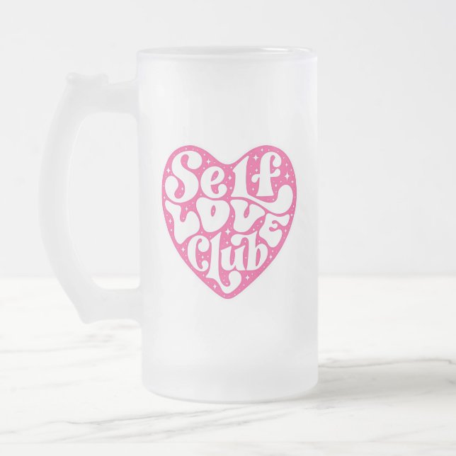 Caneca De Cerveja Vidro Jateado Self Love Club (Esquerda)
