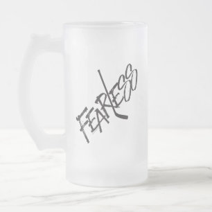 Caneca De Cerveja Vidro Jateado Sem medo (Hóquei)