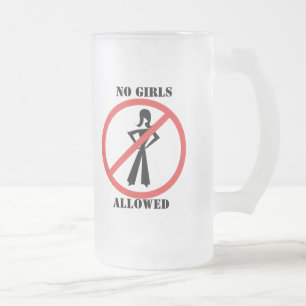 Caneca De Cerveja Vidro Jateado Sem Meninas Permitidas