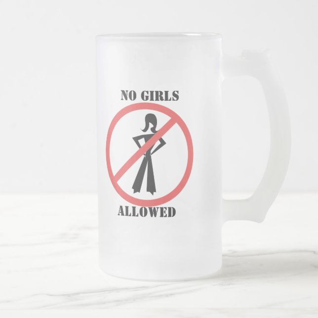 Caneca De Cerveja Vidro Jateado Sem Meninas Permitidas (Direita)
