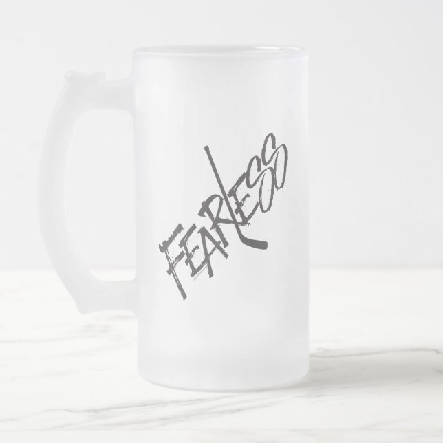 Caneca De Cerveja Vidro Jateado Sem rosto (Hockey) (Esquerda)