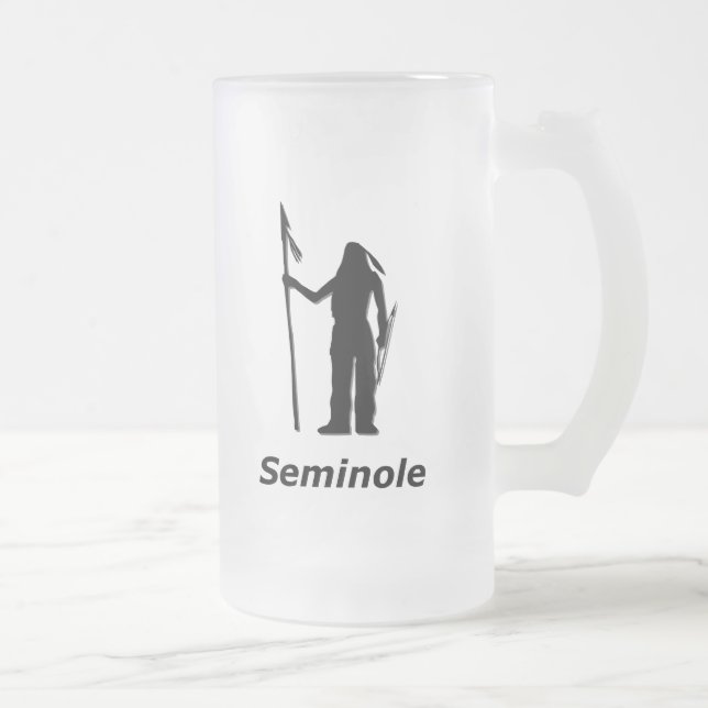 Caneca De Cerveja Vidro Jateado Seminole Indiana (Direita)