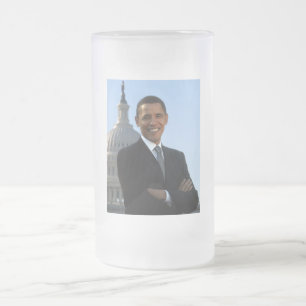 Caneca De Cerveja Vidro Jateado Senador dos EUA, Presidente 44-americano Barack Ob