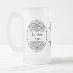 Caneca De Cerveja Vidro Jateado Senhora Chefe - Empoderamento Elegante