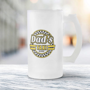 Caneca De Cerveja Vidro Jateado Serviço de Táxi do Papai