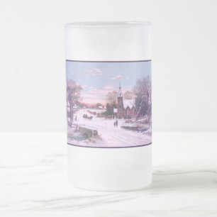 Caneca De Cerveja Vidro Jateado Serviços Religiosos na Véspera de Natal pela Manhã