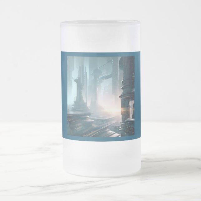 Caneca De Cerveja Vidro Jateado SF Cidade Futurística 4 (Centro)
