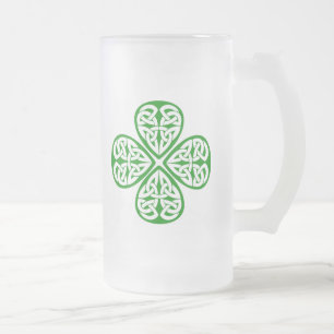 Caneca De Cerveja Vidro Jateado Shamrock de nó celta