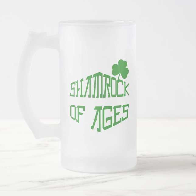 Caneca De Cerveja Vidro Jateado Shamrock of Ages (Esquerda)