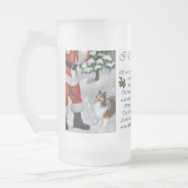 Caneca De Cerveja Vidro Jateado Shetland Sheepdog Sheltie presentes de Natal