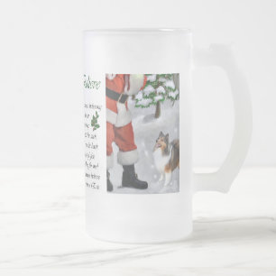 Caneca De Cerveja Vidro Jateado Shetland Sheepdog Sheltie presentes de Natal