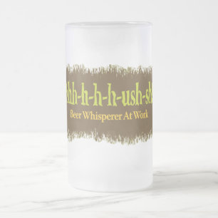 Caneca De Cerveja Vidro Jateado Shh-sh - Sussurra De Cerveja No Trabalho