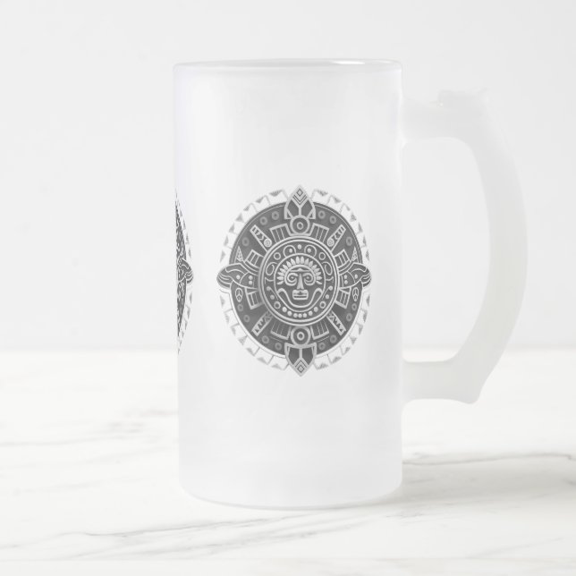 Caneca De Cerveja Vidro Jateado Símbolo maia (Direita)