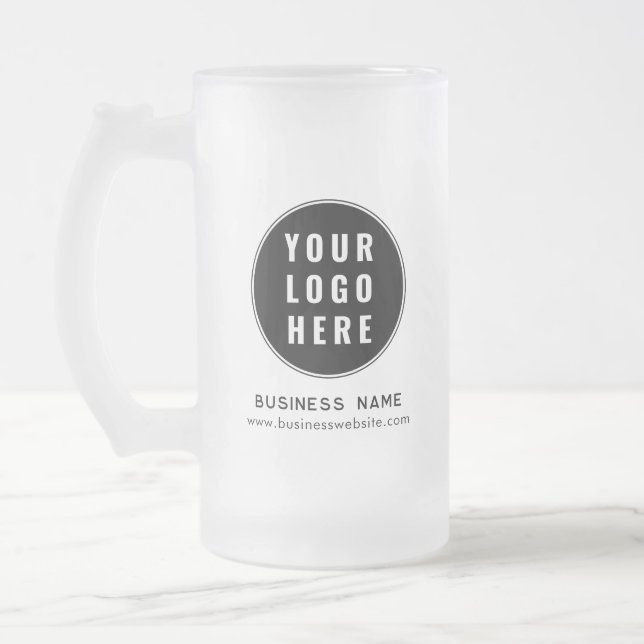 Caneca De Cerveja Vidro Jateado Simple Business Logo Website Custom Promotional (Esquerda)