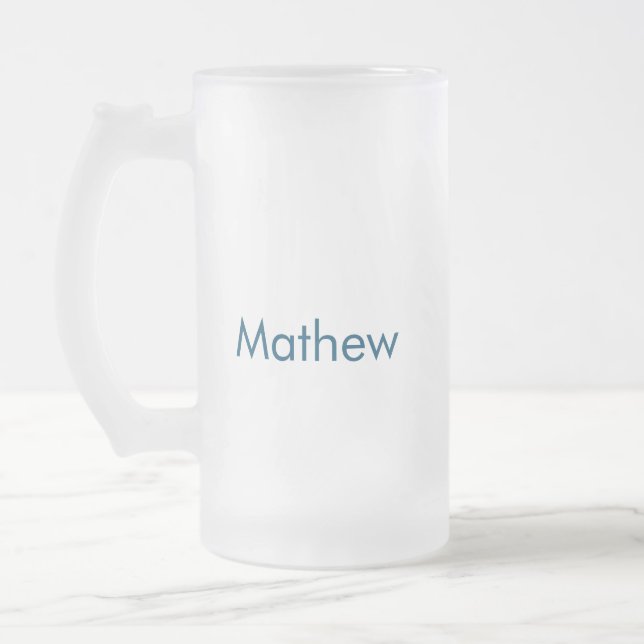 Caneca De Cerveja Vidro Jateado simple initial letter monogram add your name lett  (Esquerda)
