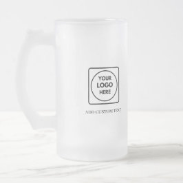 Caneca De Cerveja Vidro Jateado Simple Logo Text Frosted Business Promo mug