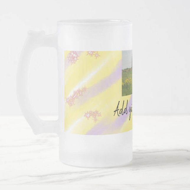 Caneca De Cerveja Vidro Jateado simple minimal customized name monogram text throw (Esquerda)