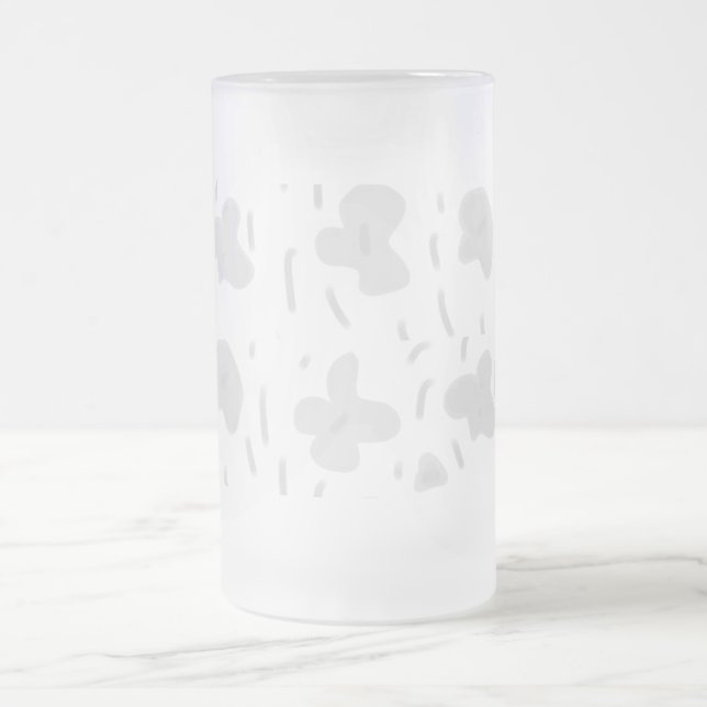 Caneca De Cerveja Vidro Jateado simples e mínimo adicione a foto do seu monograma  (Centro)