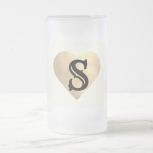 Caneca De Cerveja Vidro Jateado simples e mínimo adicione a foto do seu monograma 