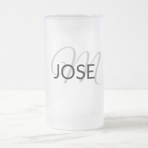 Caneca De Cerveja Vidro Jateado simples e mínimo adicione seu nome PADRINHOS DE C