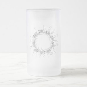 Caneca De Cerveja Vidro Jateado simples e mínimo adicione sua foto de monograma de