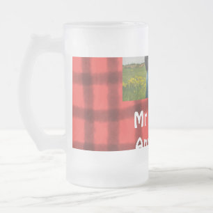 Caneca De Cerveja Vidro Jateado Simples minimal sr e sra adicione sua foto nome ve